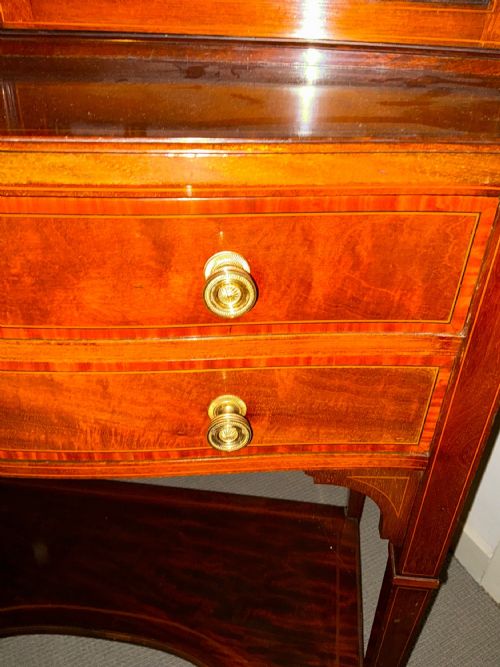 PRETTY EDWARDIAN INLAID CABINET ON STAND - ADDITIONAL PHOTO 10