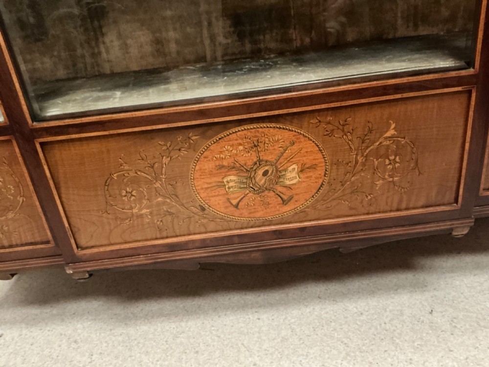 Superb marquetry inlaid display cabinet View II