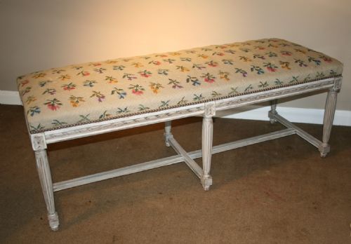 Large Painted French Stool