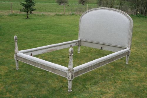 King Size French Bed in Linen