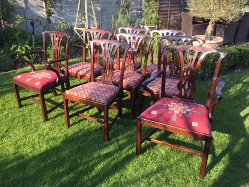 Set of 8 Georgian Mahogany Dining Chairs