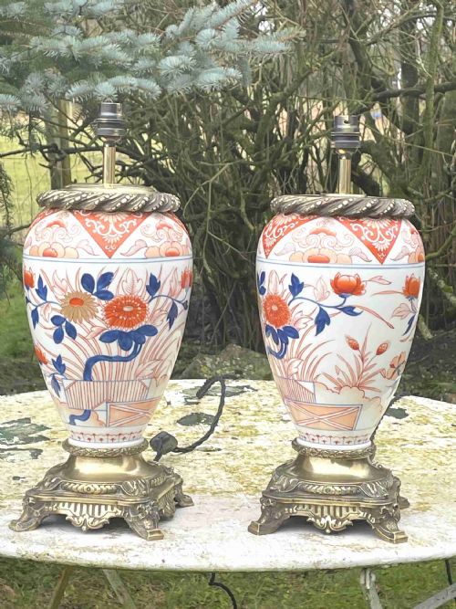 Pair of Imari Lamps