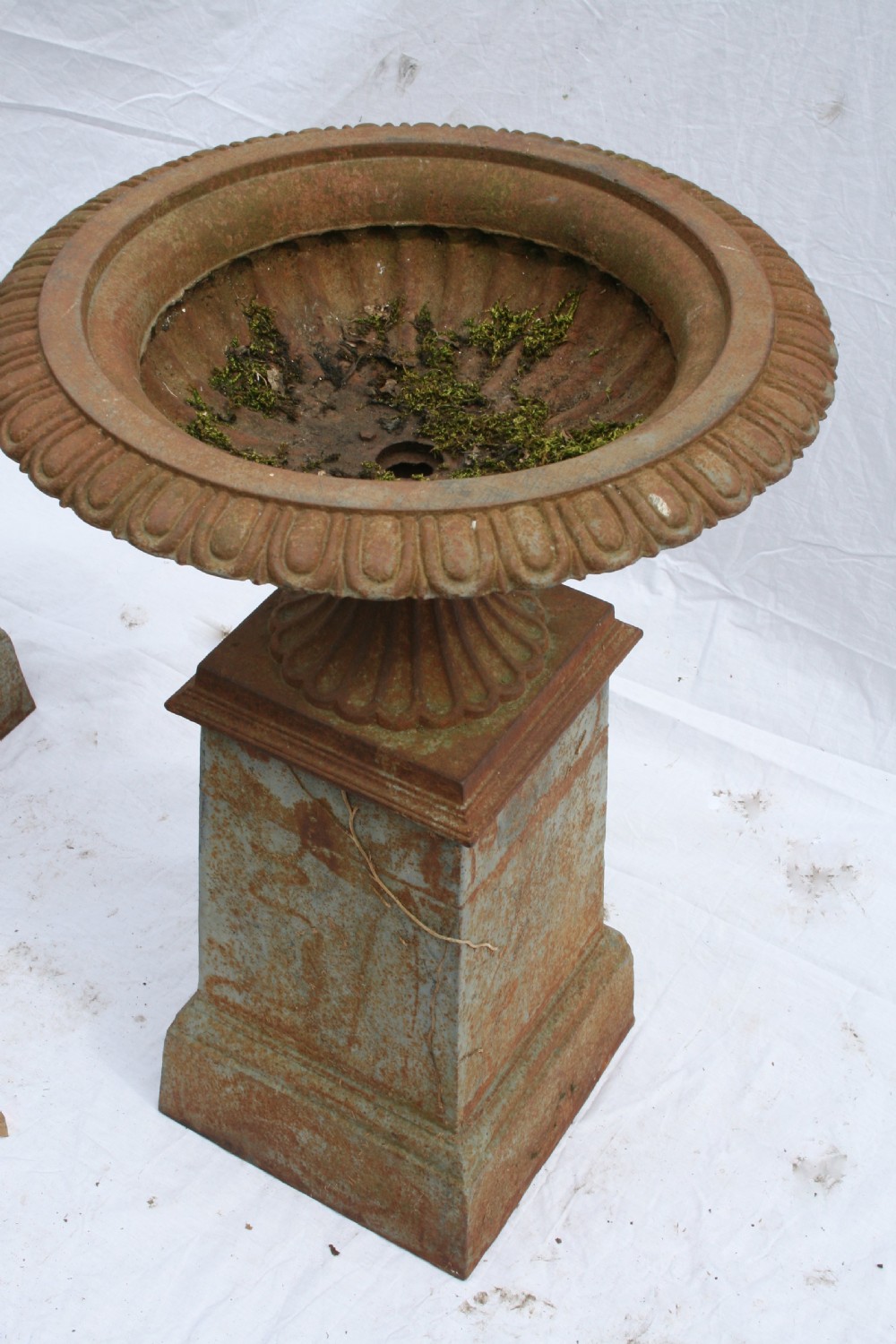 pair cast iron urns  View III