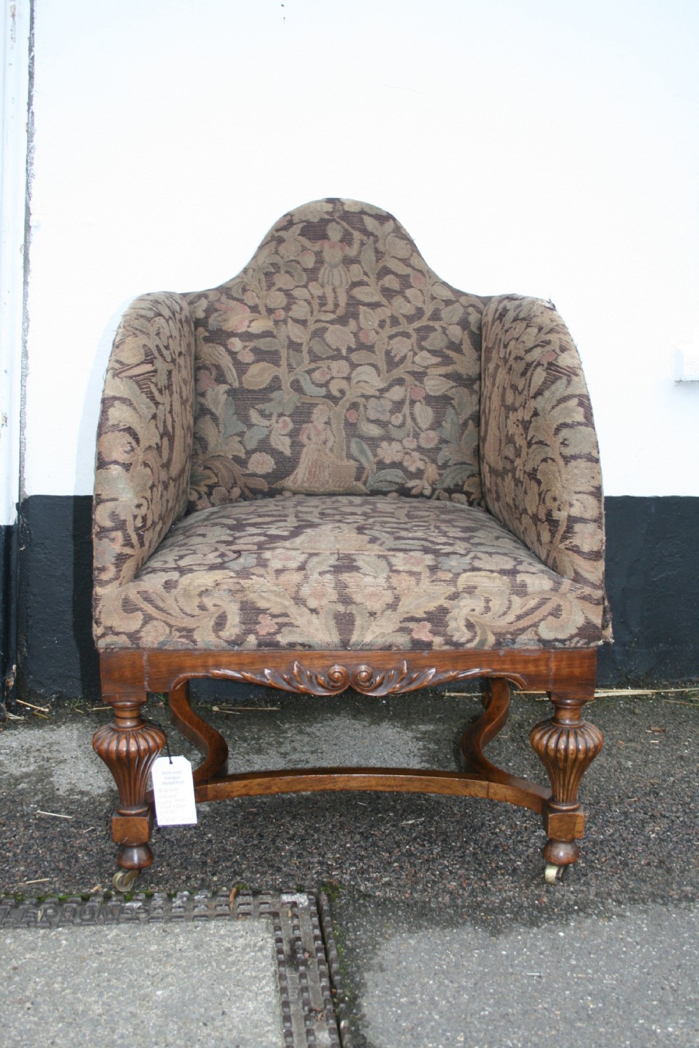 walnut quuen anne style armchair  View III
