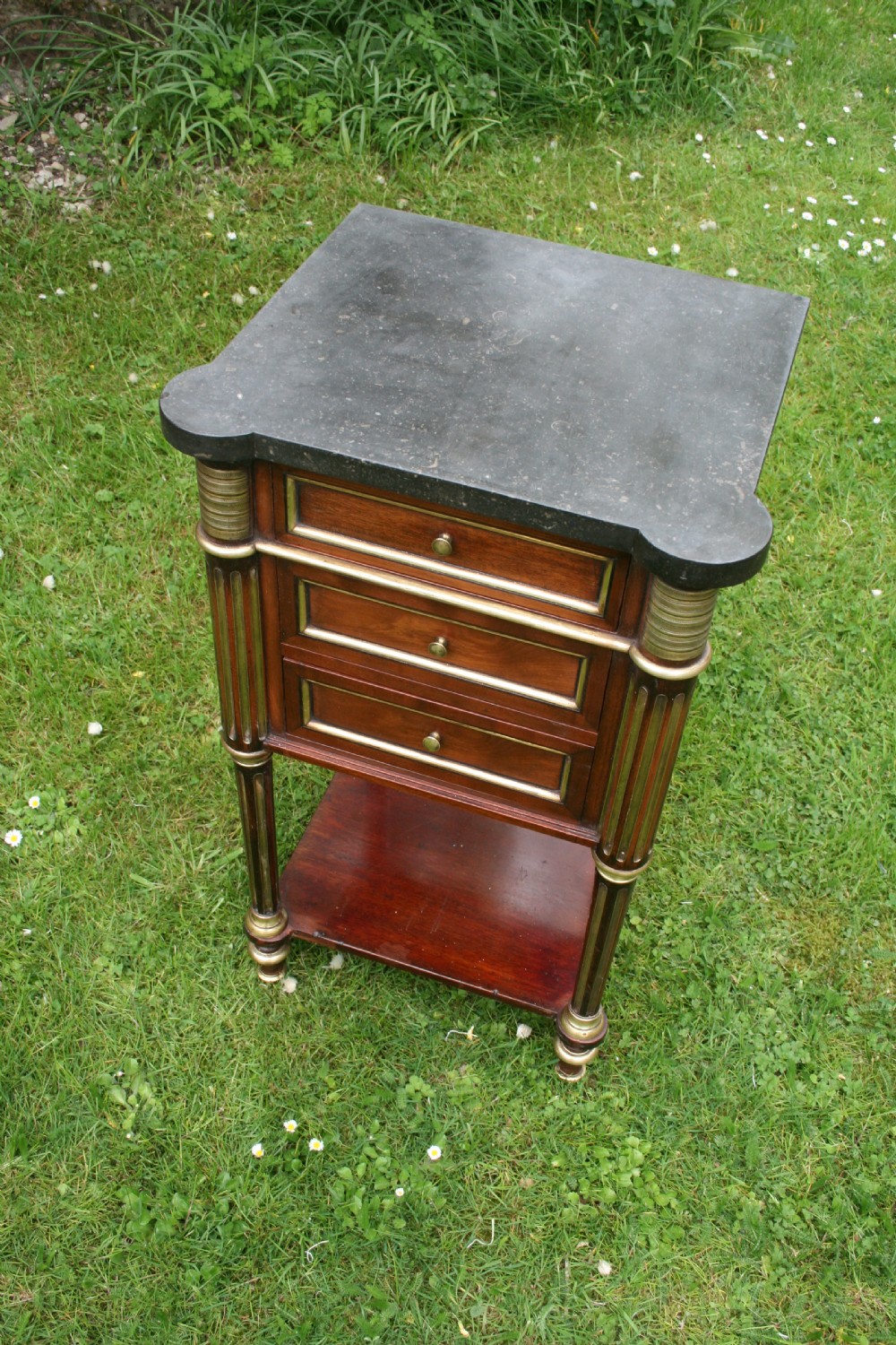 empire style mahogany bedside table  View IV