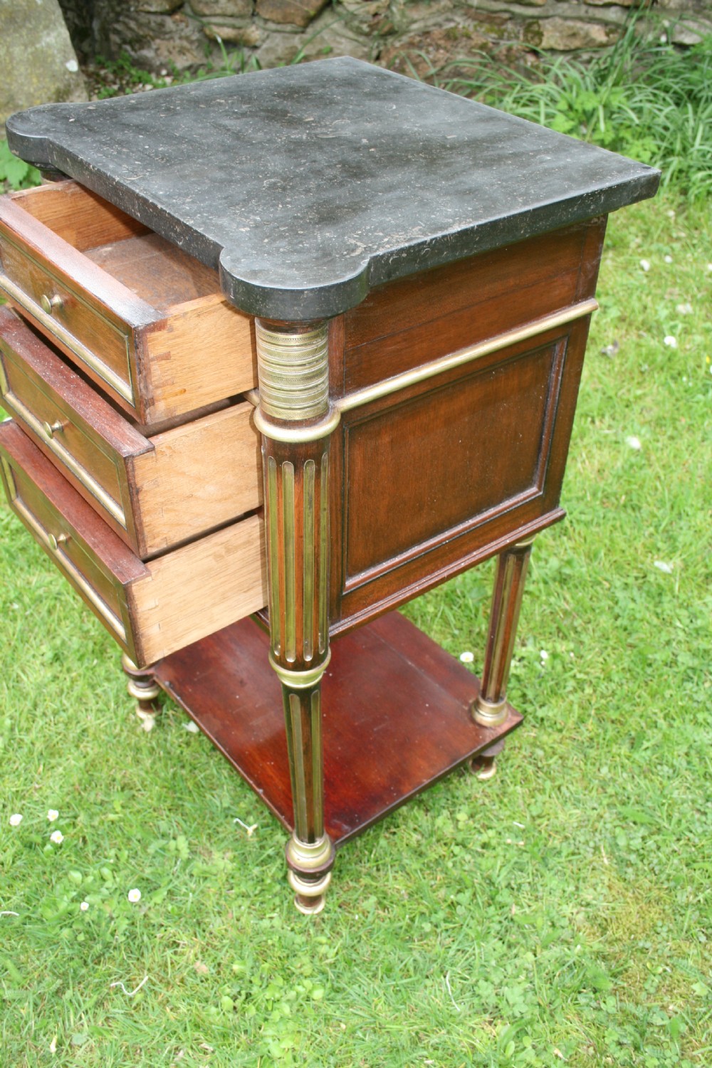 empire style mahogany bedside table  View VII