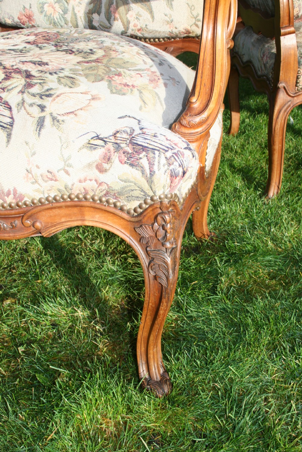 Pair of louis style walnut armchairs  View IV