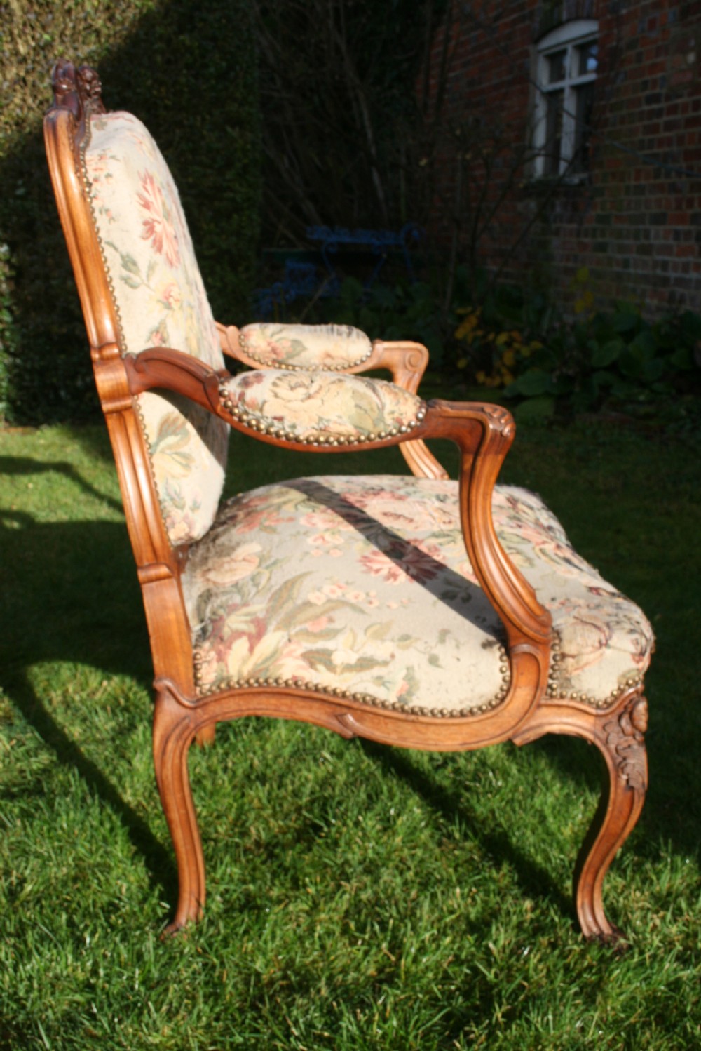 Pair of louis style walnut armchairs  View VI