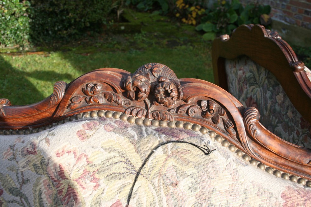 Pair of louis style walnut armchairs  View VII