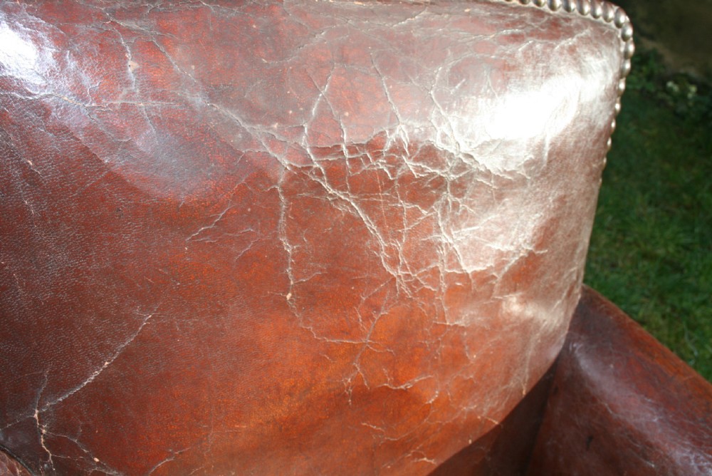 pair of French leather club chairs  View VII