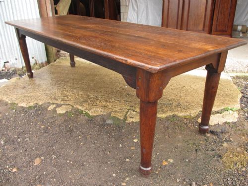 Superb 19th Century Solid Oak 8ft Refectory Dining Table