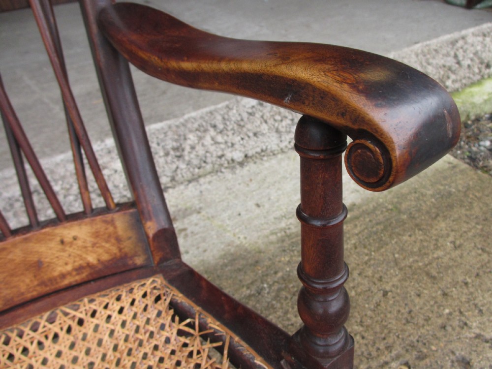 19th Century Elm and Beech Twist Stick Back Rocking Armchair  View VIII