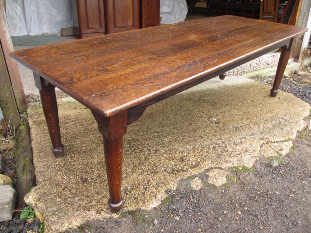 Superb 19th Century Solid Oak 8ft Refectory Dining Table View II