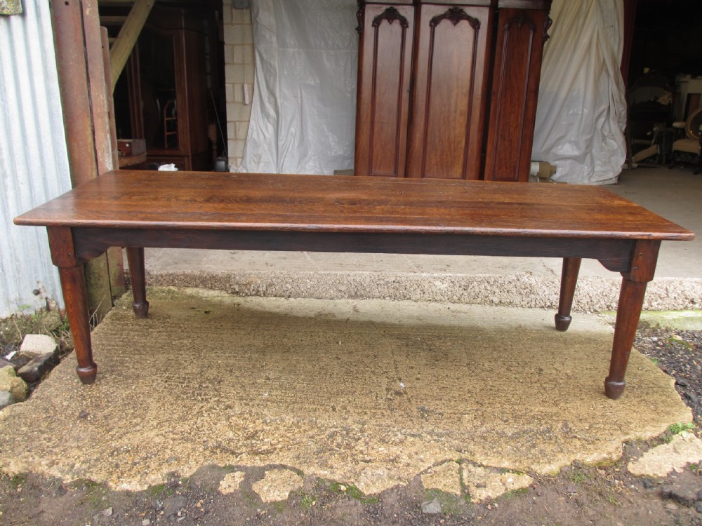 Superb 19th Century Solid Oak 8ft Refectory Dining Table View III
