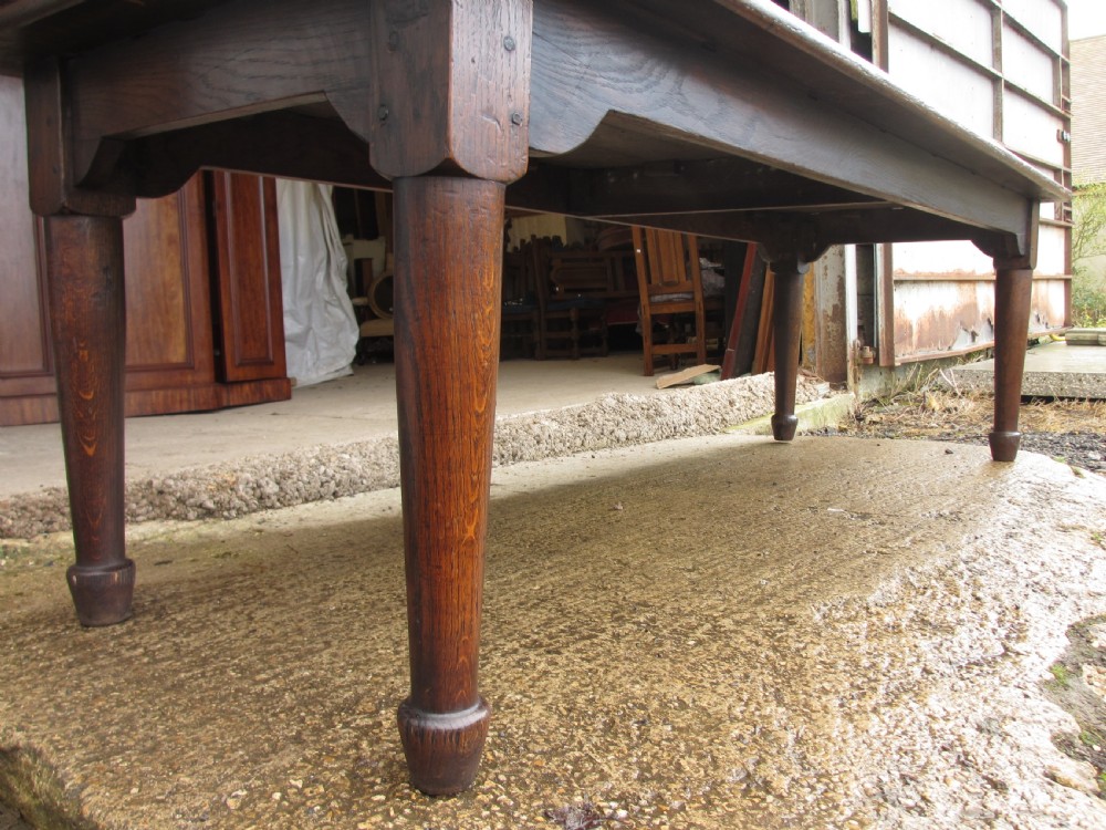 Superb 19th Century Solid Oak 8ft Refectory Dining Table View IV