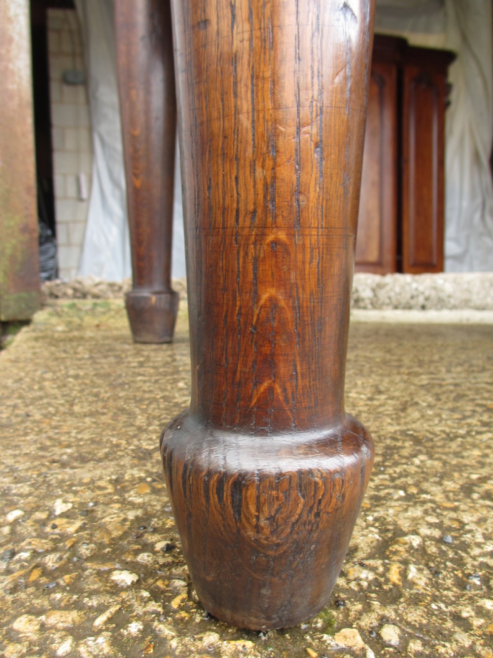 Superb 19th Century Solid Oak 8ft Refectory Dining Table View VII