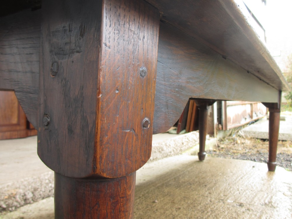 Superb 19th Century Solid Oak 8ft Refectory Dining Table View VIII