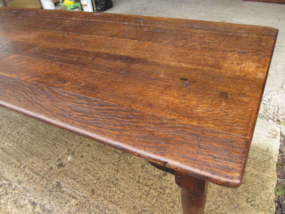 Superb 19th Century Solid Oak 8ft Refectory Dining Table View X