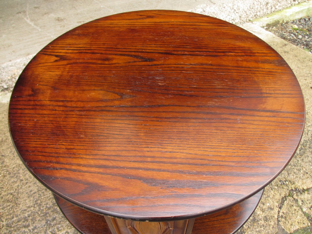 Oak circular coffee table  View III