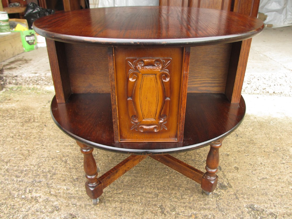 Oak circular coffee table  View X