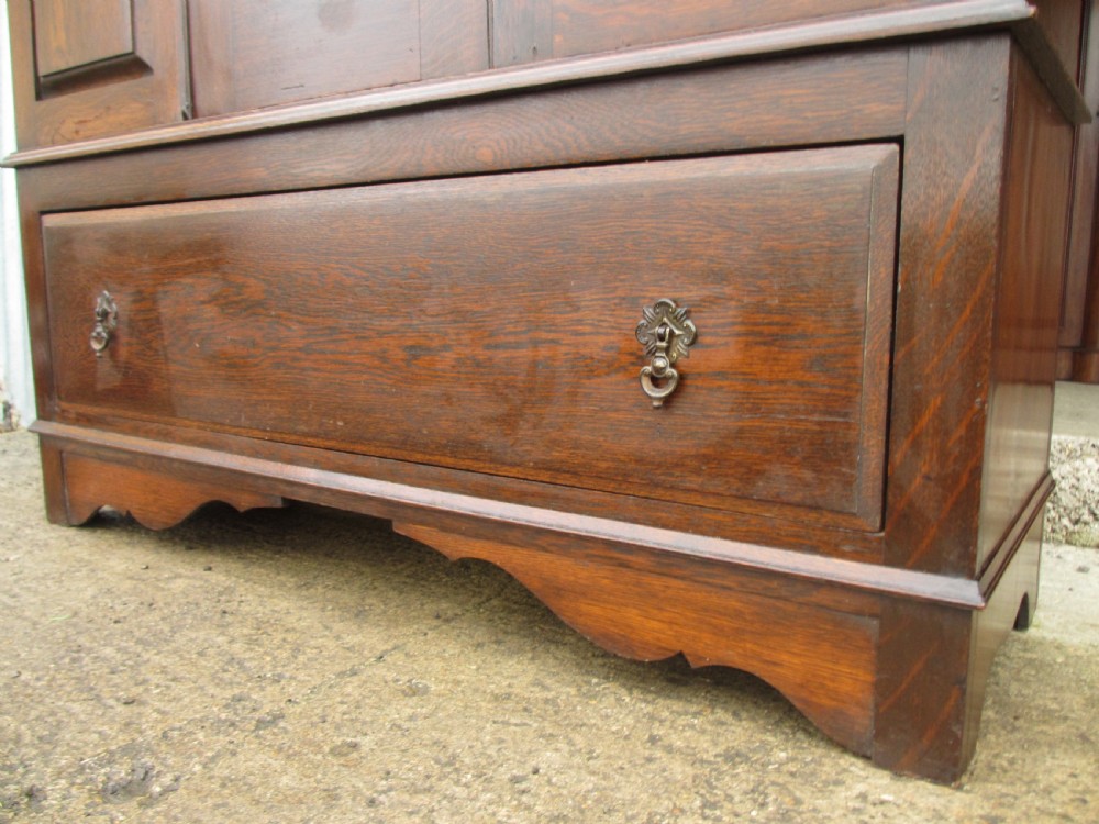 Victorian Oak Art Nouveau oval mirror door Wardrobe View VII
