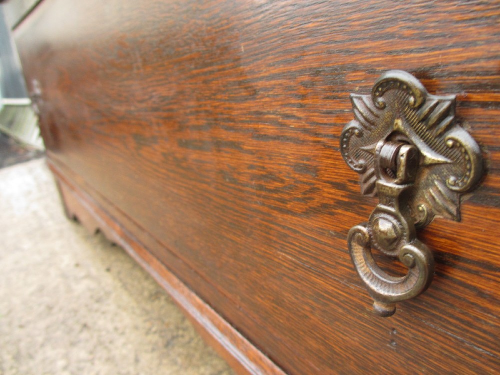 Victorian Oak Art Nouveau oval mirror door Wardrobe View VIII