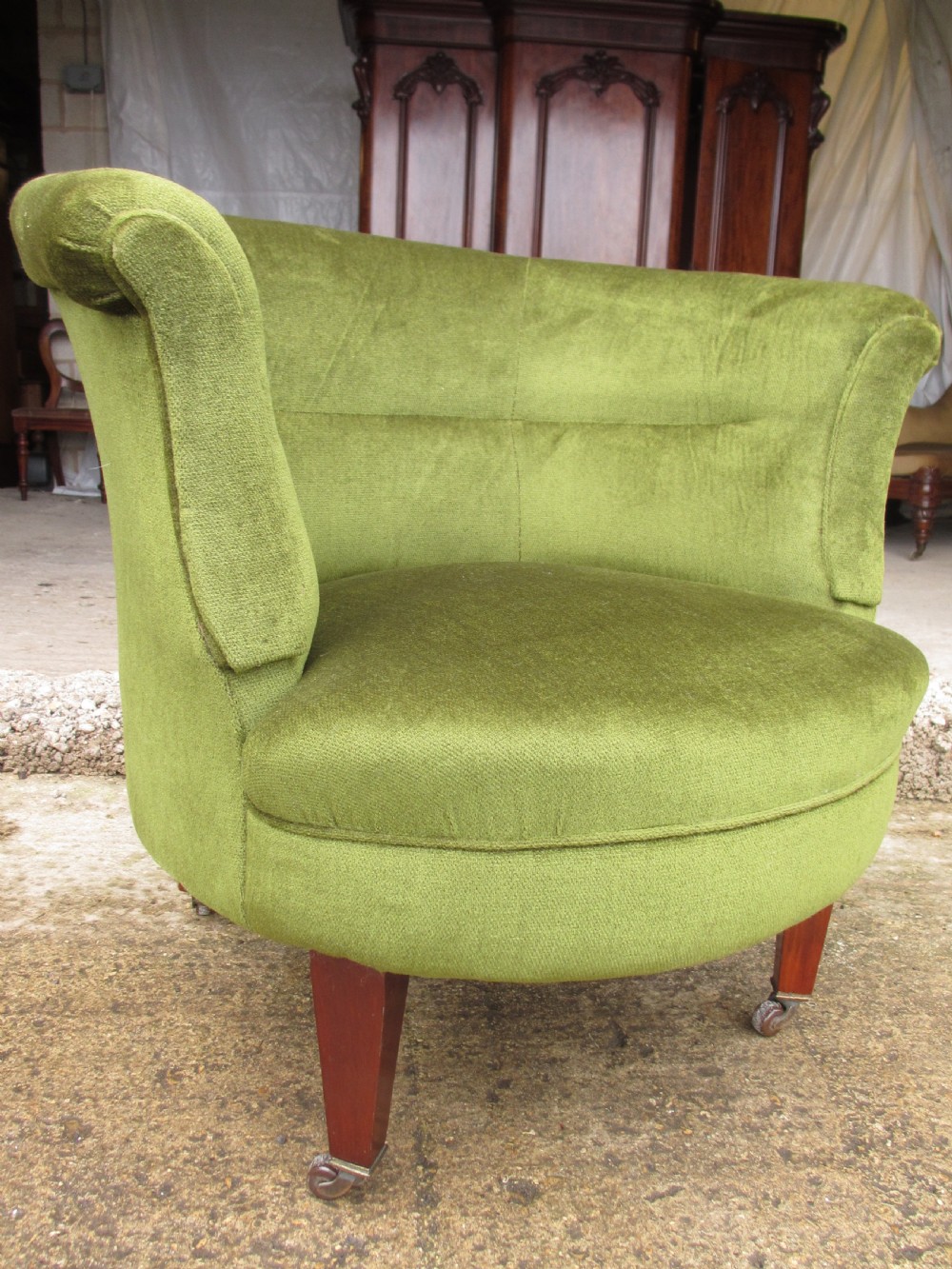 Edwardian upholstered Tub Arm Chair  View II