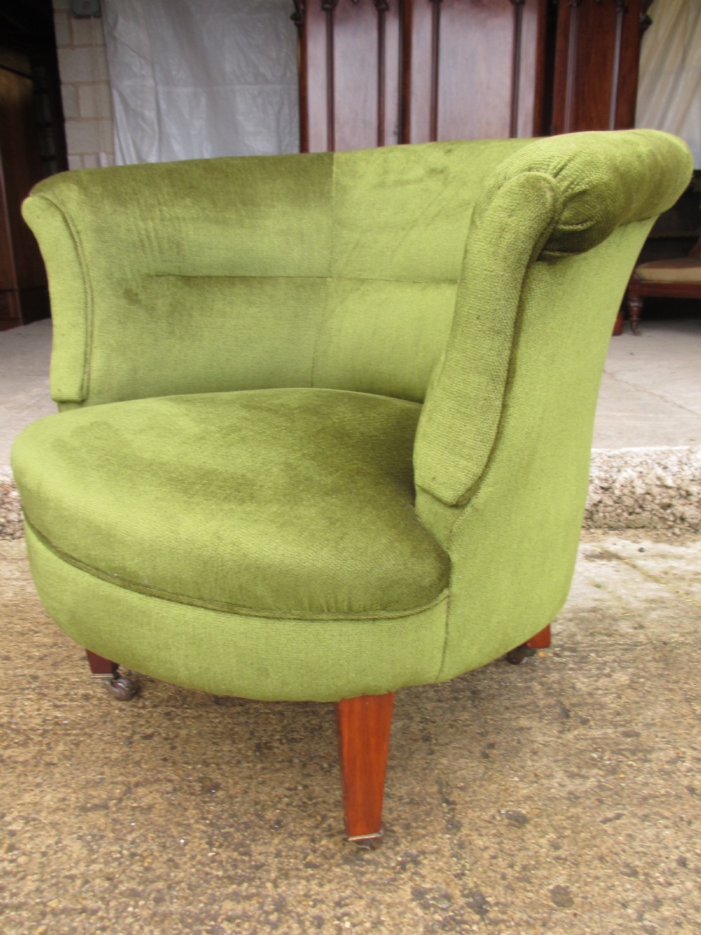 Edwardian upholstered Tub Arm Chair  View III
