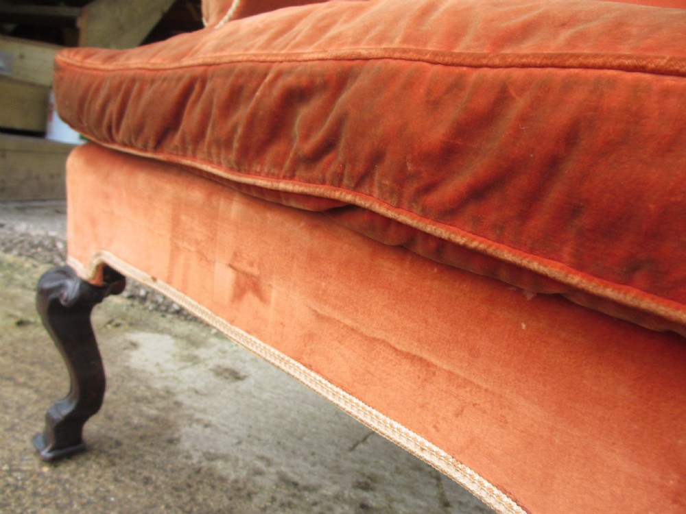 19th Century Wingback upholstered fireside Arm chair  View VIII