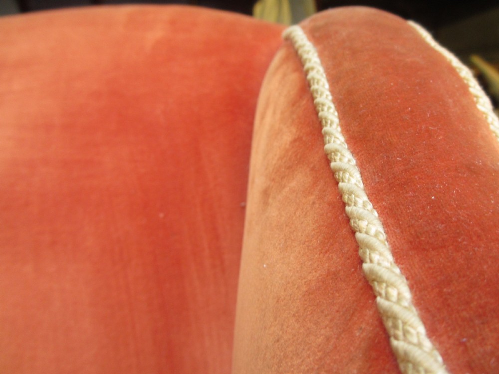 19th Century Wingback upholstered fireside Arm chair  View XI