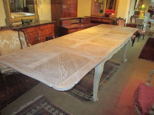 Very Large Limed Oak Extending Table.