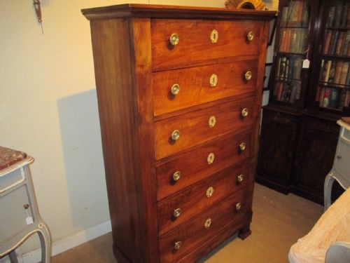 French Walnut Tall Commode