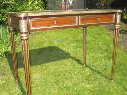 Brass Inlaid Writing Table