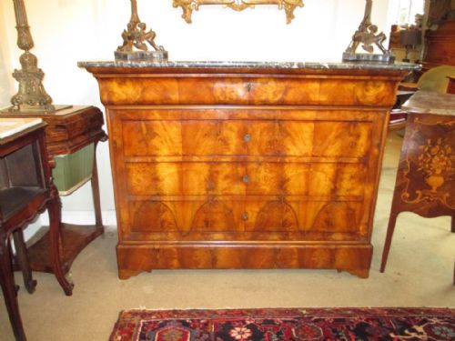 French Louis Philippe Commode , Chest, in Figured Walnut