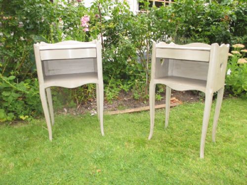 Pair of French Painted Bedside Tables