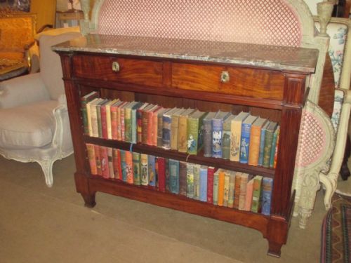Mahogany, Marble Topped , Bookcase