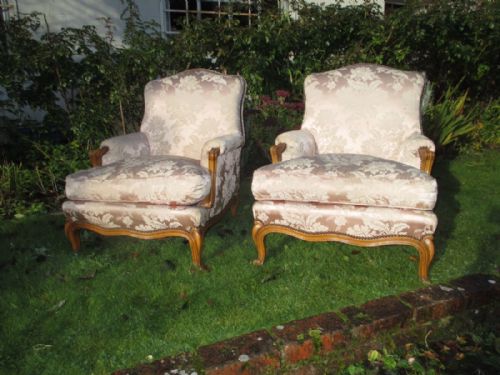 Pair of French Upholstered Armchairs
