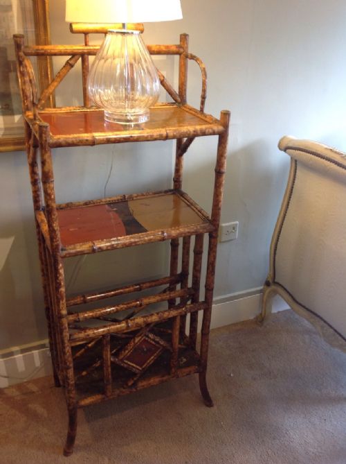 Bamboo What Not and Paper Rack