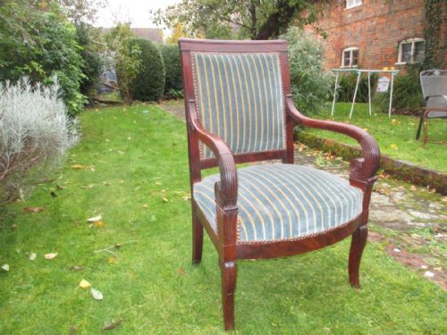French Empire Armchair in Mahogany