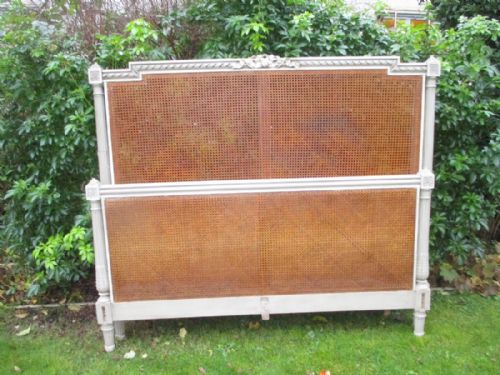 Kingsize French Caned and Painted Bed