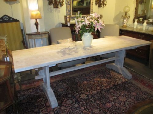 Large Limed Oak Refectory Table