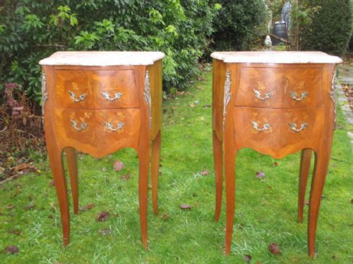 Pair of Marquetry Bedside Tables