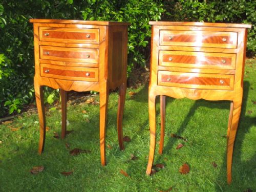 Pair of Inlaid Bedside Tables