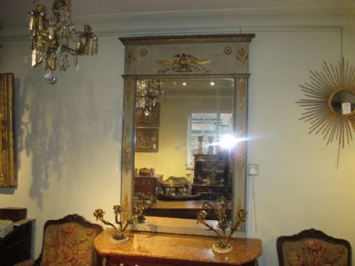Painted and Gilt Mirror, Trumeau