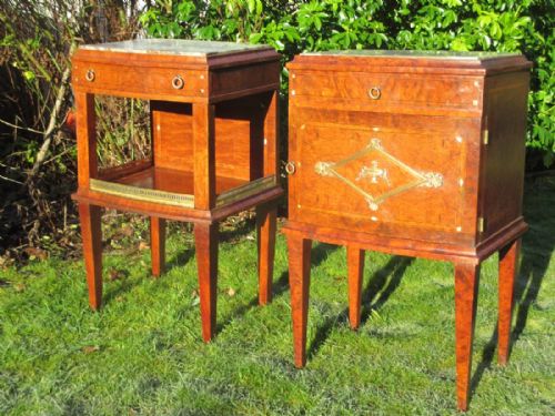 Pair of Burr Ash Bedside Tables