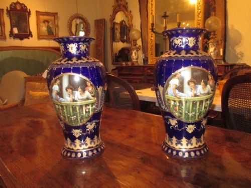 Pair of Large Royal Limoges Vases