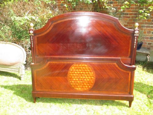 Kingsize Mahogany Inlaid Bed