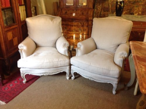 Large Pair of French. Armchairs
