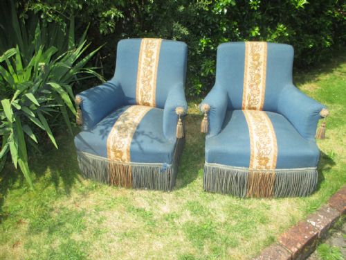 Pair of French Upholstered Armchairs