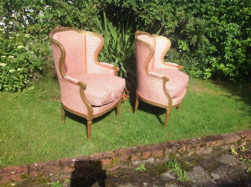 Pair of French Gilt Armchairs